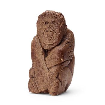 Michael Schilkin, a stoneware sculpture of a monkey, Arabia, Finland ca 1960.