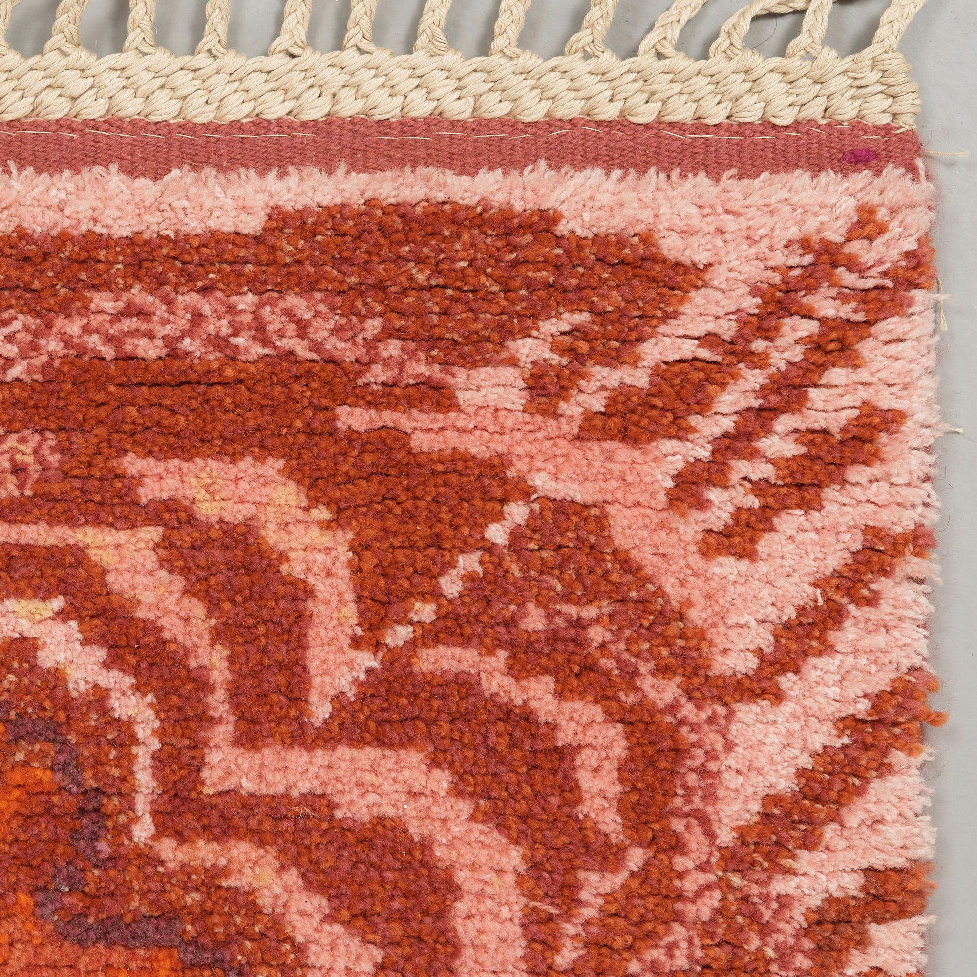 Anita Dahlin, A RUG, "Blommattan", knotted pile, 170 x 123,5 cm, signed AB MMF AD.
