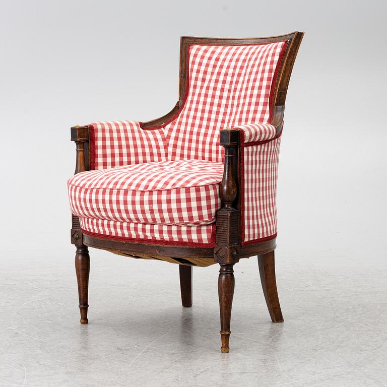 A Louis XVI armchair, France, late 18th century.