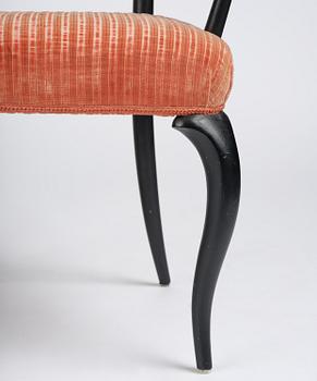 Uno Åhrén, a set of eight Swedish Grace dining chairs, 1920s.