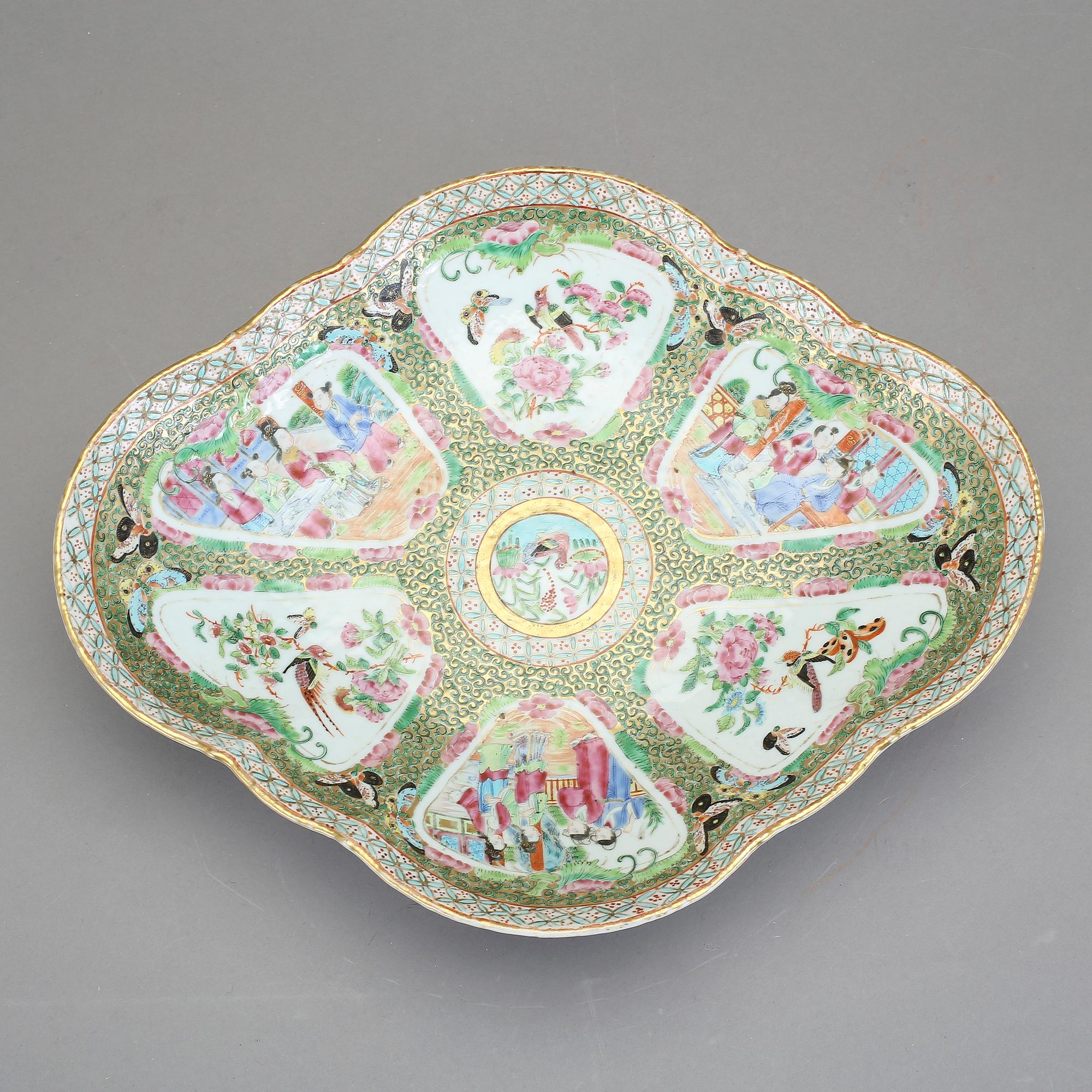 FAT, porslin, Kanton, Kina, Qingdynastin, 1800-tal.