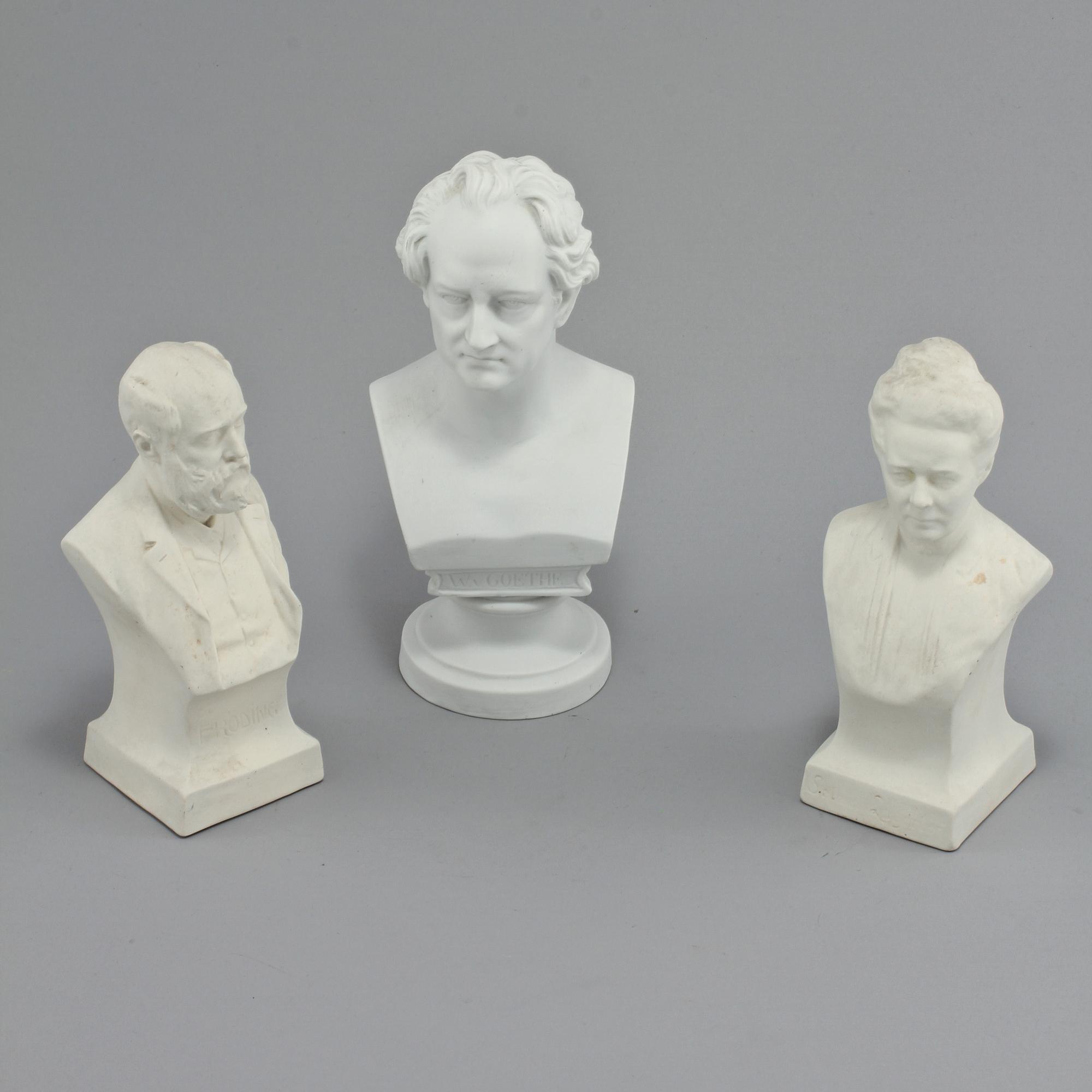 BYSTER, 3 st, parian, 1900-talets första hälft.