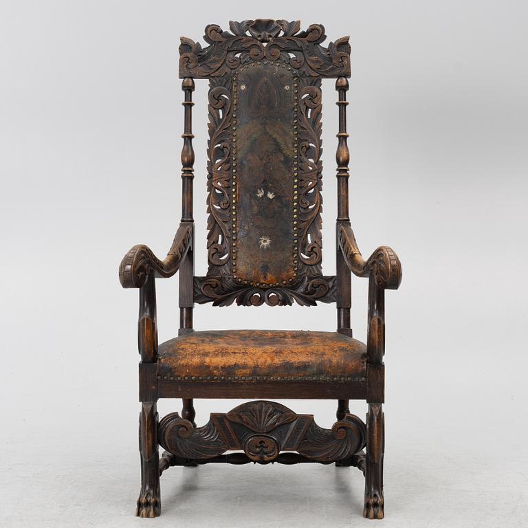 Karmstol, barockstil, sent 1800-tal.