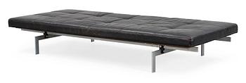 A Poul Kjaerholm black leather 'PK-80' daybed by E Kold Christensen, Denmark.