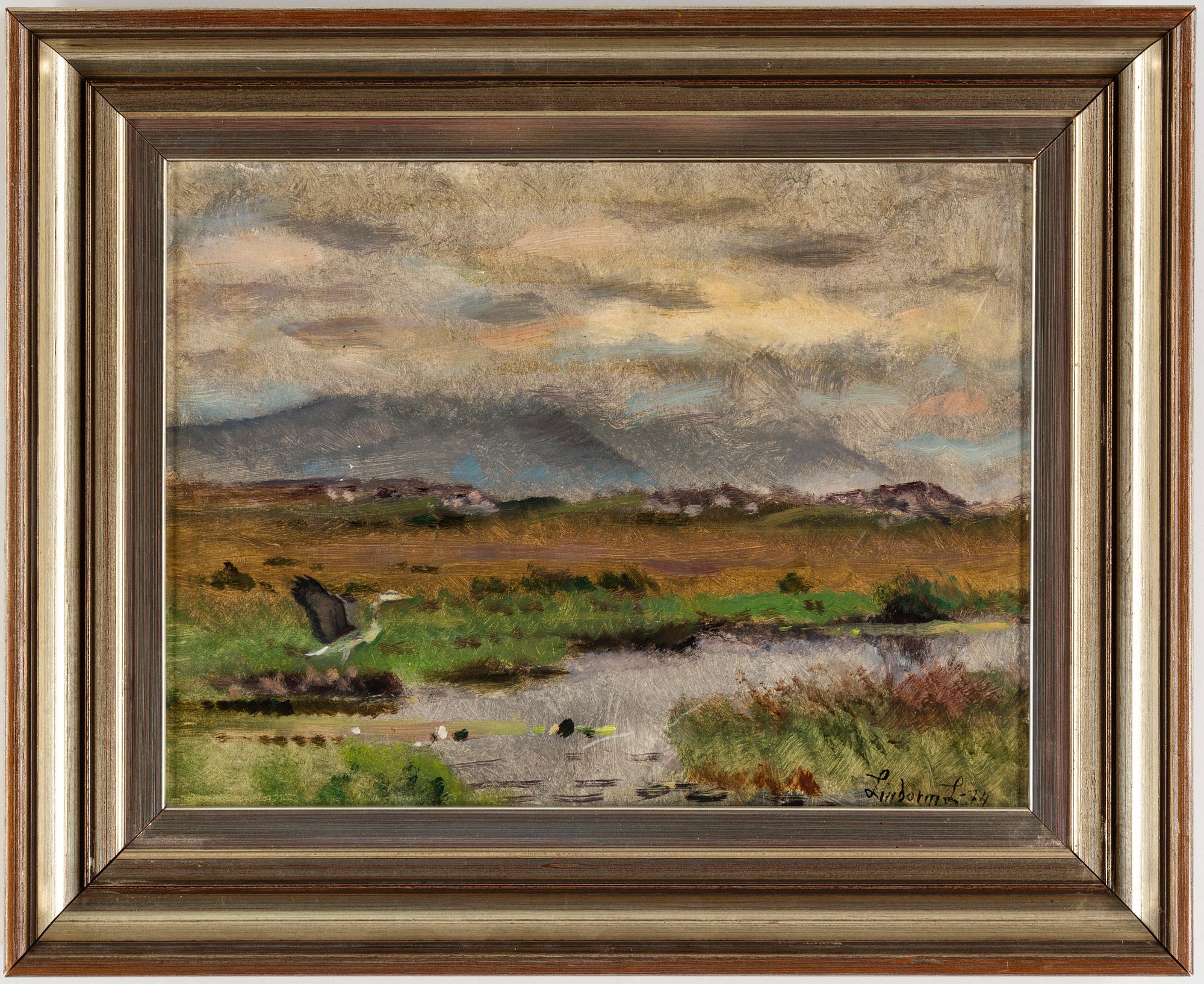 Lindorm Liljefors, oil on board, signed and dated -74.
