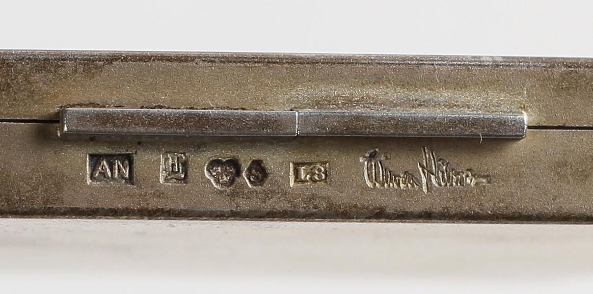 CIGARETTETUI, silver. Wiwen Nilson, Lund 1937.