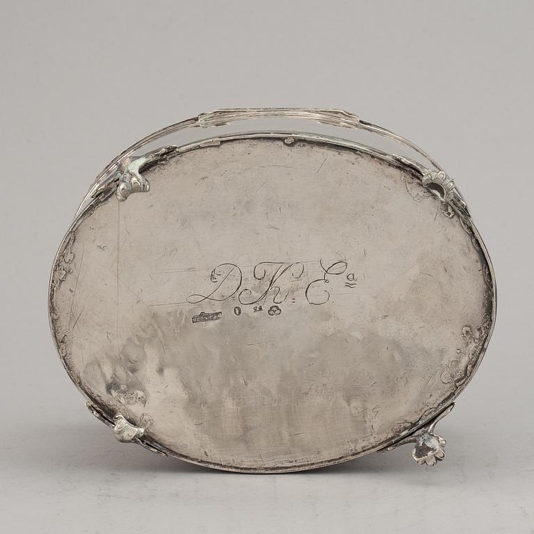 A Swedish early 19th century silver sugar-casket, mark of Petter Adolf Sjöberg, Stockholm 1812.