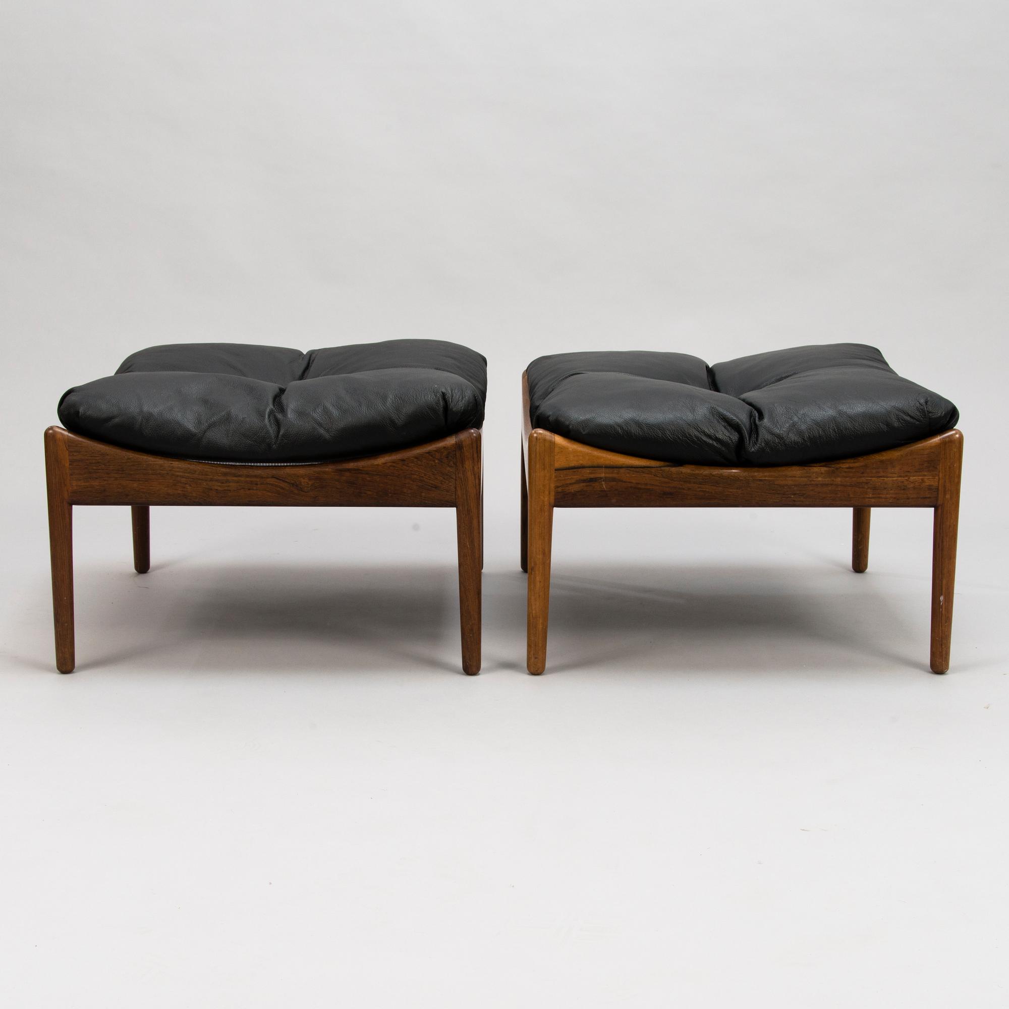 CHRISTIAN VEDEL, a pair of 1960's 'Modus' armchairs and two stools for Sören Willadsen, Denmark.
