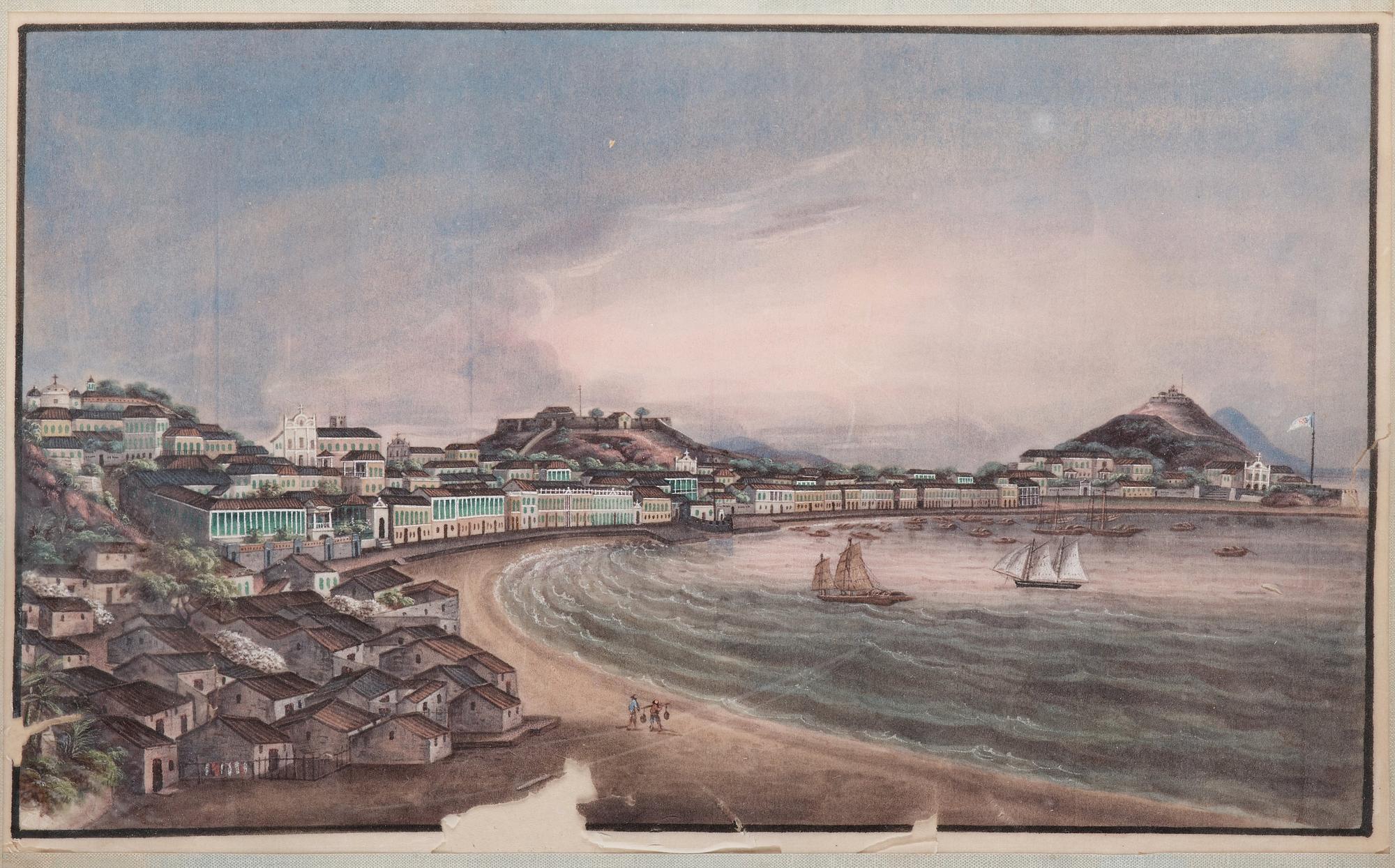 A set of four watercolours on rice paper by unknown artist, Qing dynasty, circa 1800.