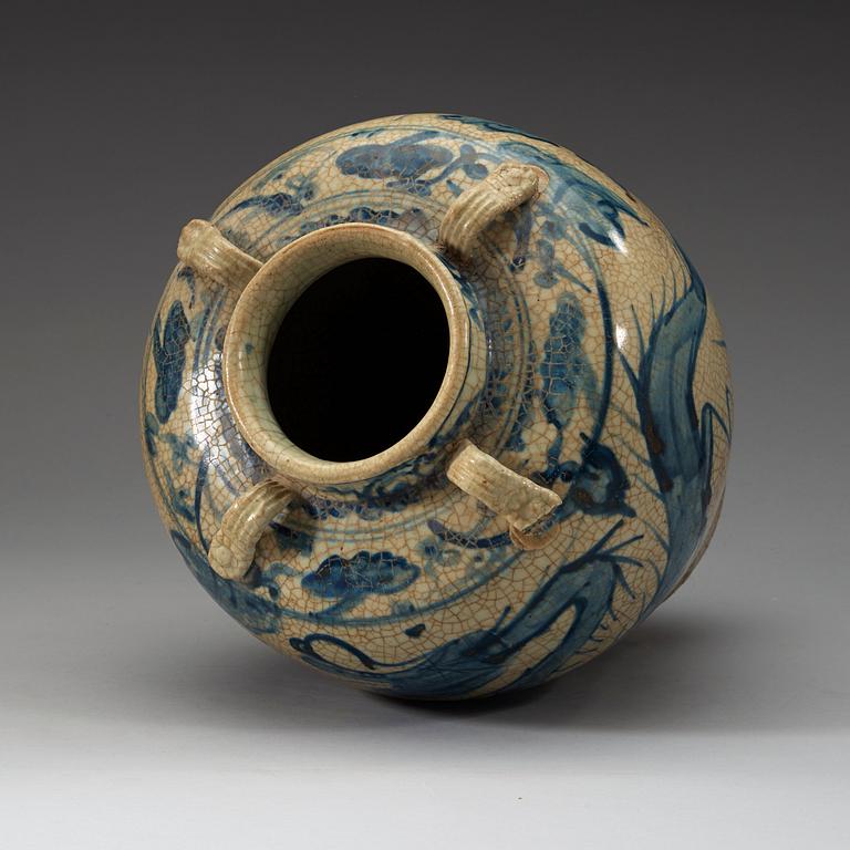 A blue and white jar, Ming dynasty (1368-1643).