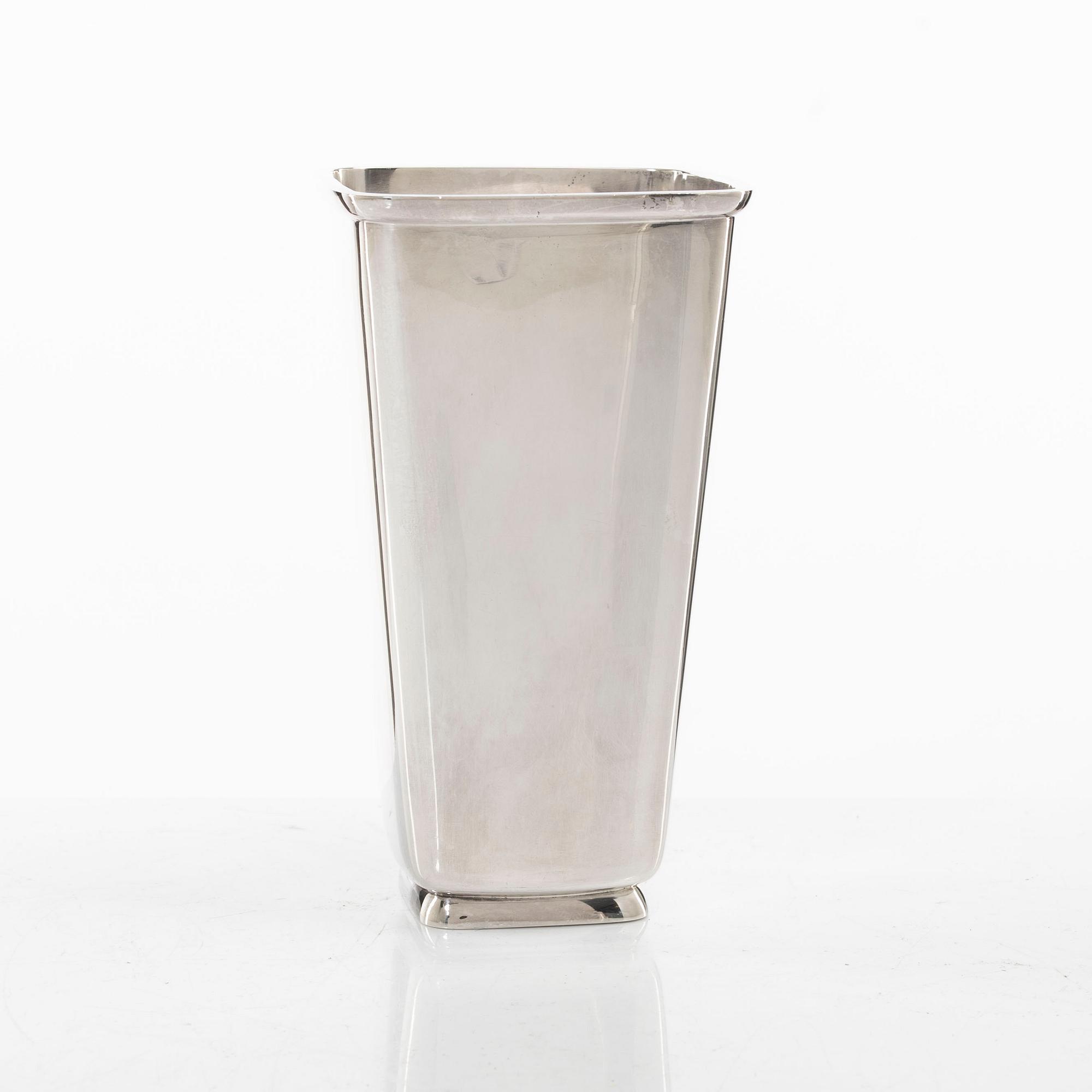 Åke Strömdahl, a sterling silver vase, company Hugo Strömdahl AB, Stockholm 1962.