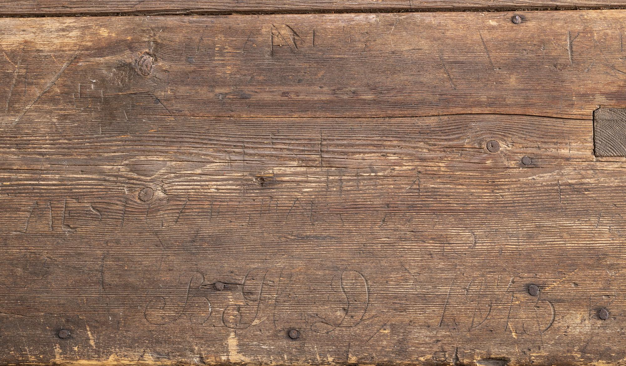 A pine table, 19th Century.