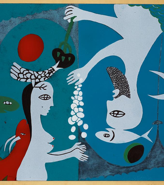 EGON MÖLLER-NIELSEN, soffbord med emaljskiva, 1951.