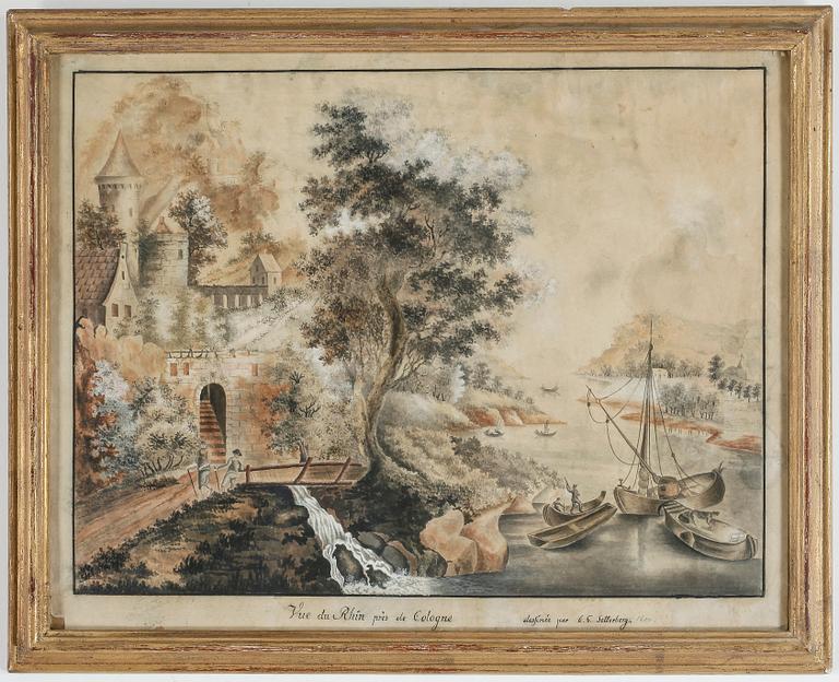 OKÄND KONSTNÄR, blandteknik, signerad.