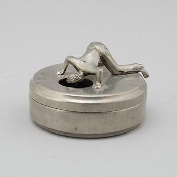 A PEWTER BUTTON BOX, 'Originell', Widerholm & Dahlberg, Eskilstuna.