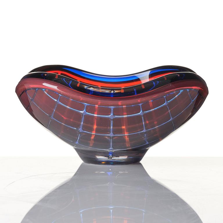 Sven Palmqvist, skål, ”Dubbel-Ravenna”, glas, Orrefors, 1961, nr 1858.