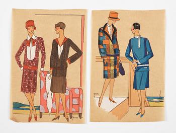 A set of 34 fashion posters from 1920/30s.