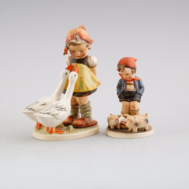 FIGURER, 2 st, porslin, MJ Hummel, Goebel, 1920-tal.