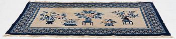 Rug, old, China, "antique finish", approx. 204 x 125 cm.