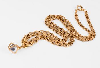 COLLIER MED HÄNGE, 18K guld, svenska stämplar, 1955. Vikt 15,6 g.