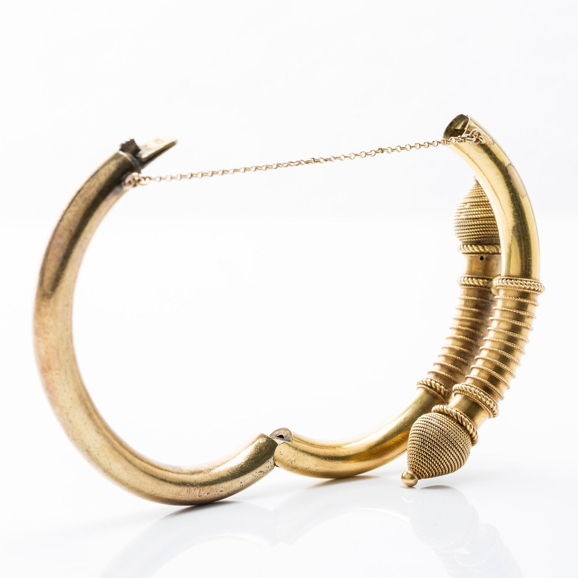 OTTO ROLAND MELLIN, armband, 18K guld,  Helsingfors 1870-tal.