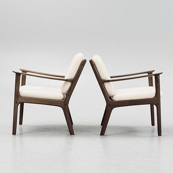 Ole Wanscher, karmstolar, ett par, "PJ112", Poul Jeppesen, Danmark 1960-70-tal.