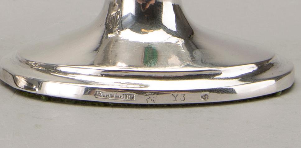 A piar of Swedish 19th century silver candle sticks, mark of JU Flohr Norrköping 1829, height ca 16 cm,