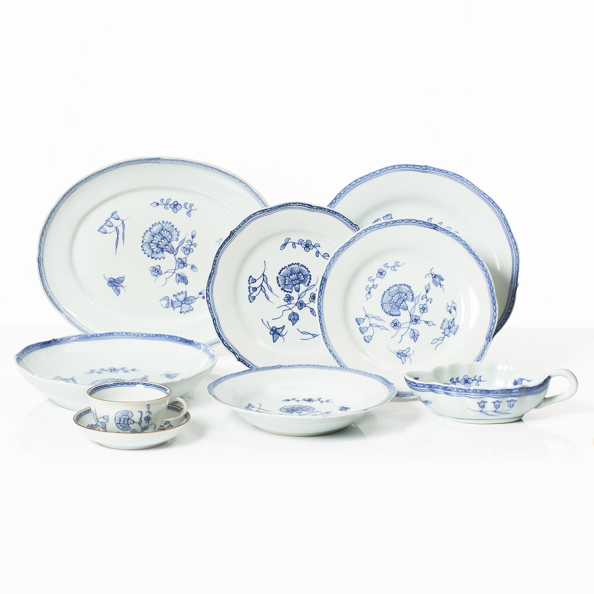 A 65-piece dinner service,  'Nejlika', from Ikea's 18th-century series, 1990s.