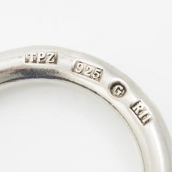 Ring, sterling silver with a blue spherical stone, Gävle 2015.