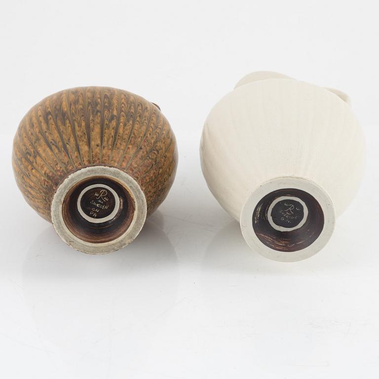 Gunnar Nylund, a set of two stoneware jugs, Rörstrand Sweden.