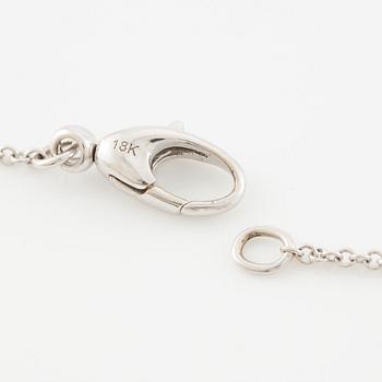 Hänge med kedja, 18K vitguld med pärlemor och briljantslipad diamant.