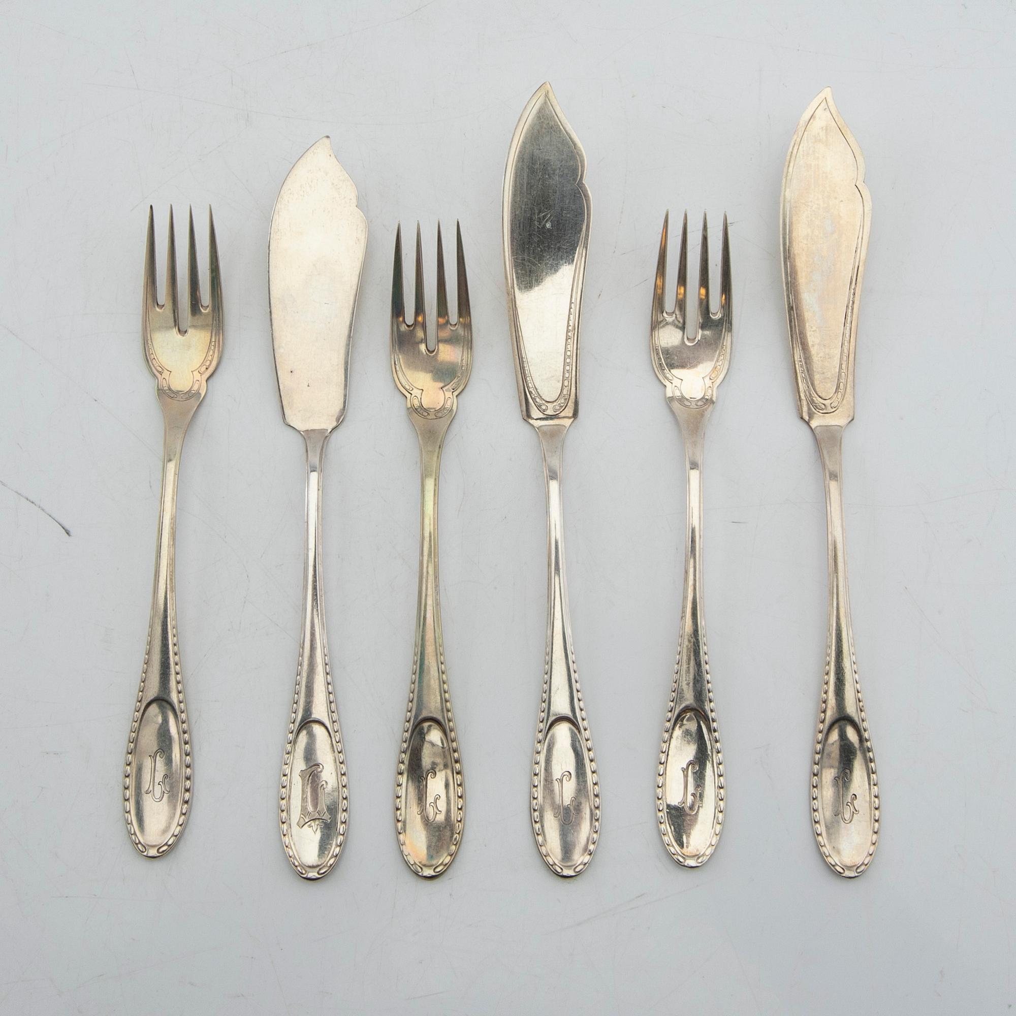 Fiskbestick 24 dlr silver Tyskland.