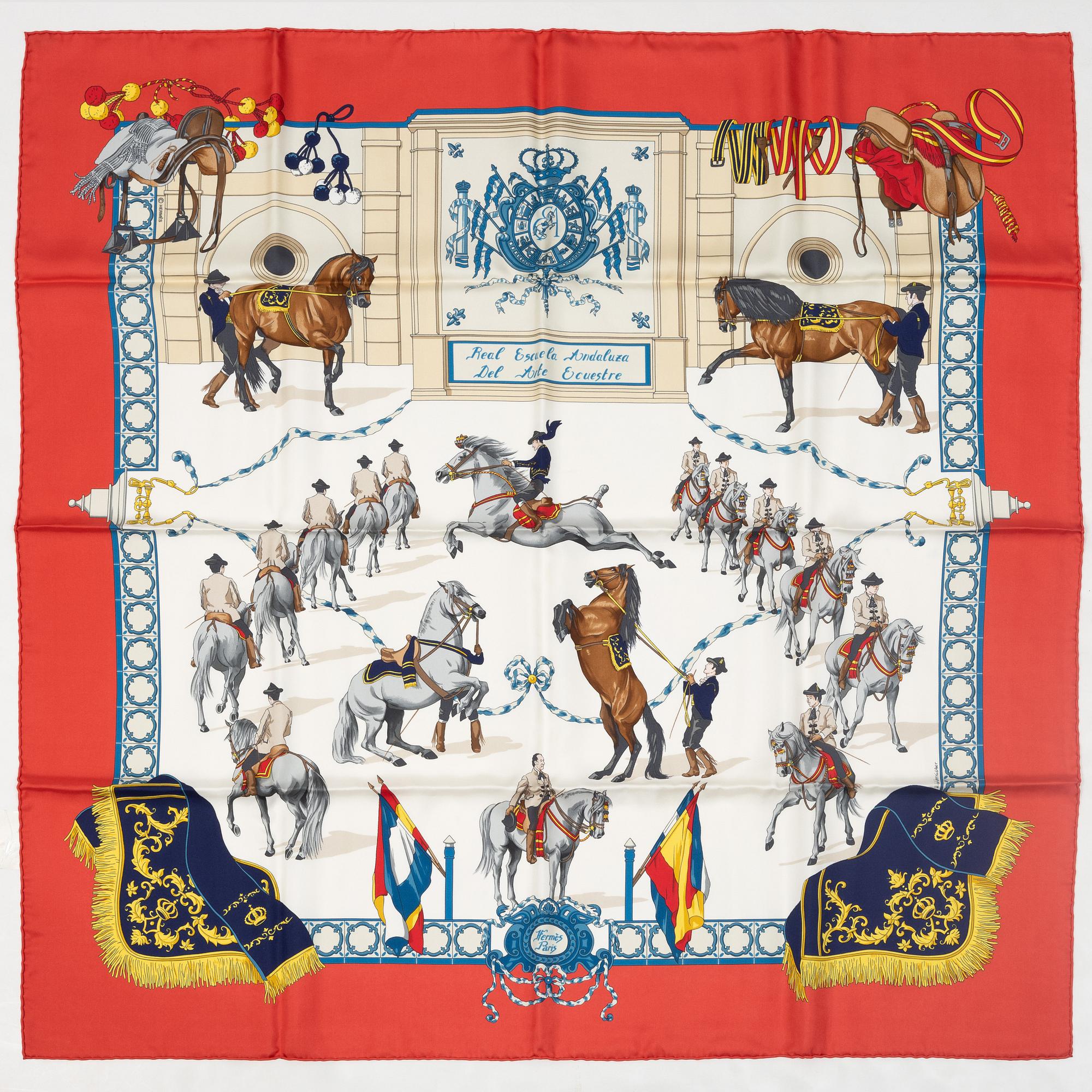 Hermès, scarf, "Real Escuela Andaluza Del Arte Ecuestre".