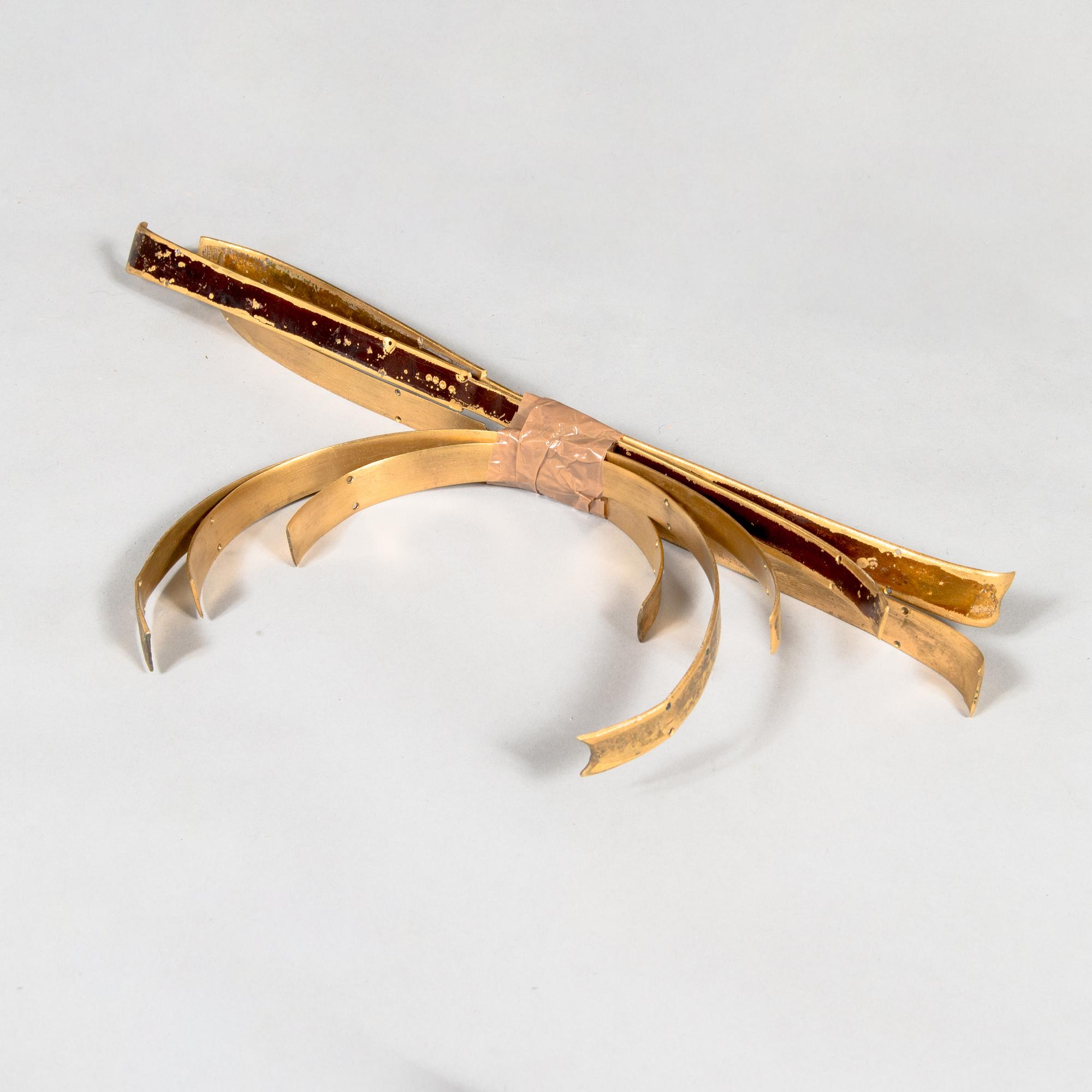 Ferdinand Barbedienne, A signed and gilded bronze chandelier from second half of the 19th century. Height 115 cm.