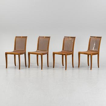 Carl Malmsten, stolar 4 st, "Brevik", Nordiska Kompaniet, daterade 1931.