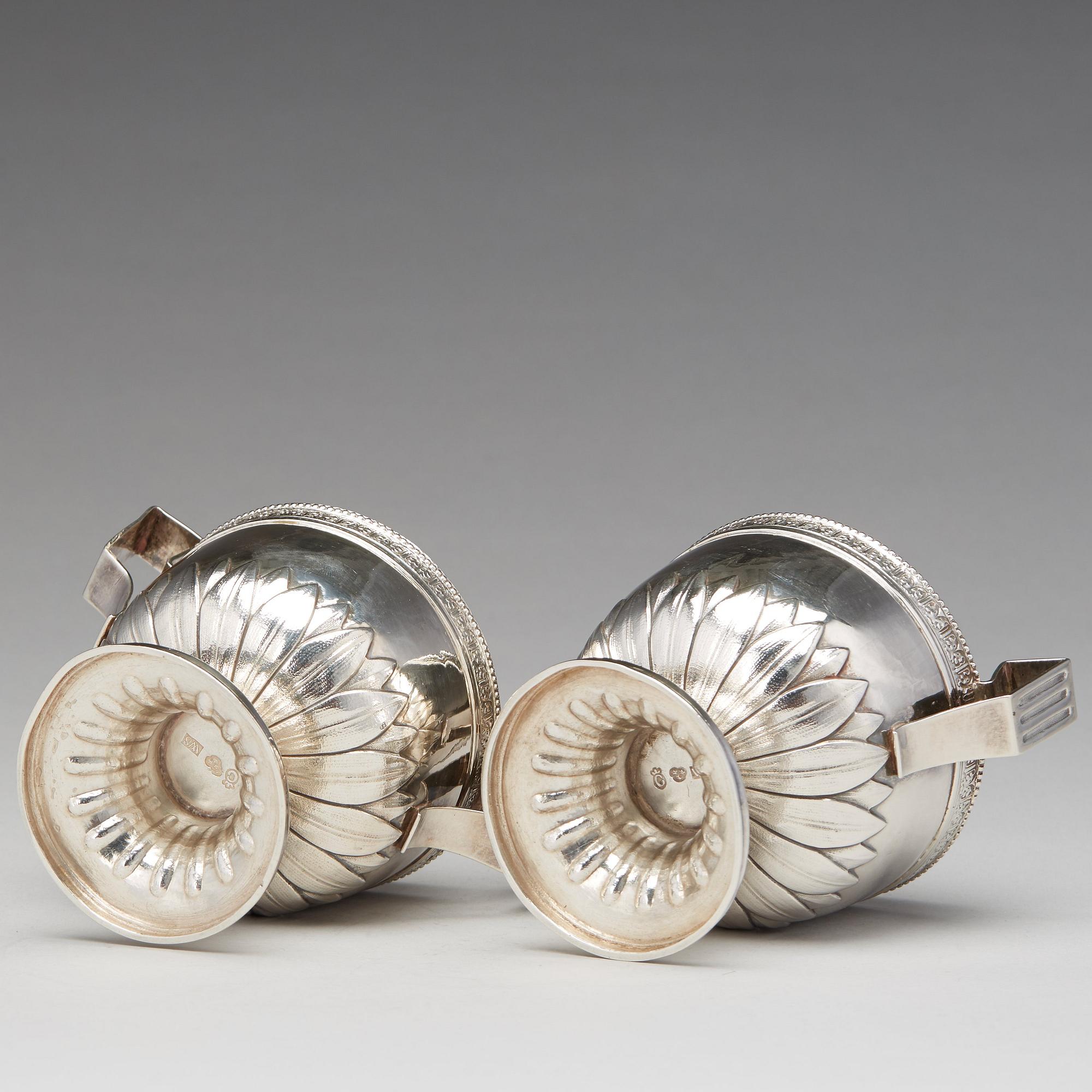 Wilhelm Smedberg, sockerskålar, ett par, silver, Karlstad (verksam 1777-1810). Gustavianska.