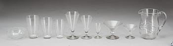 GLASSERVIS, ca 90 delar. 1900-tal.