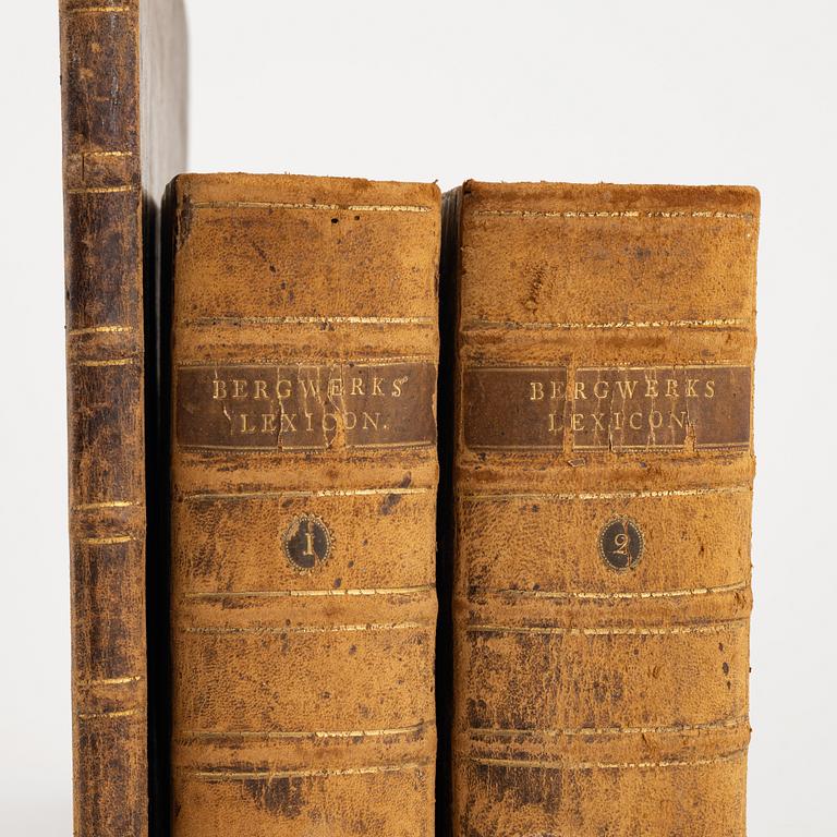 Bergwerks-lexicon 1788-9 med atlasdelen, sonsonens exemplar.