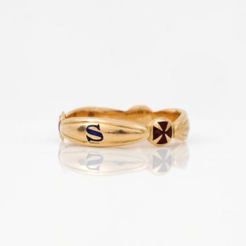 RING, 18k guld, otydliga stämplar. Vikt ca 9,5 gram. 1900-tal.