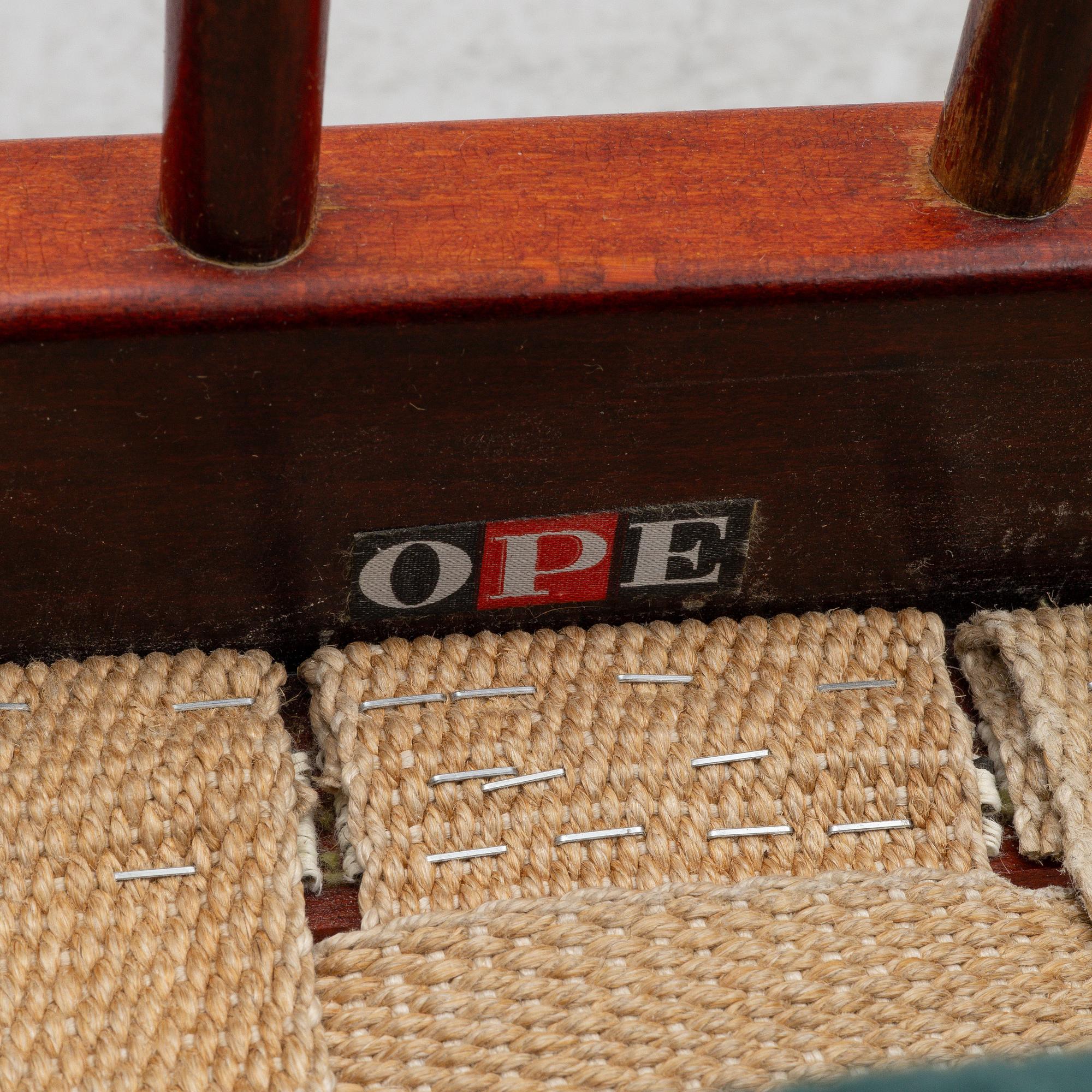 Kerstin Hörlin-Holmquist, a pair 'Skrindan' of easy chairs, OPE Möbel, second half of the 20th century.