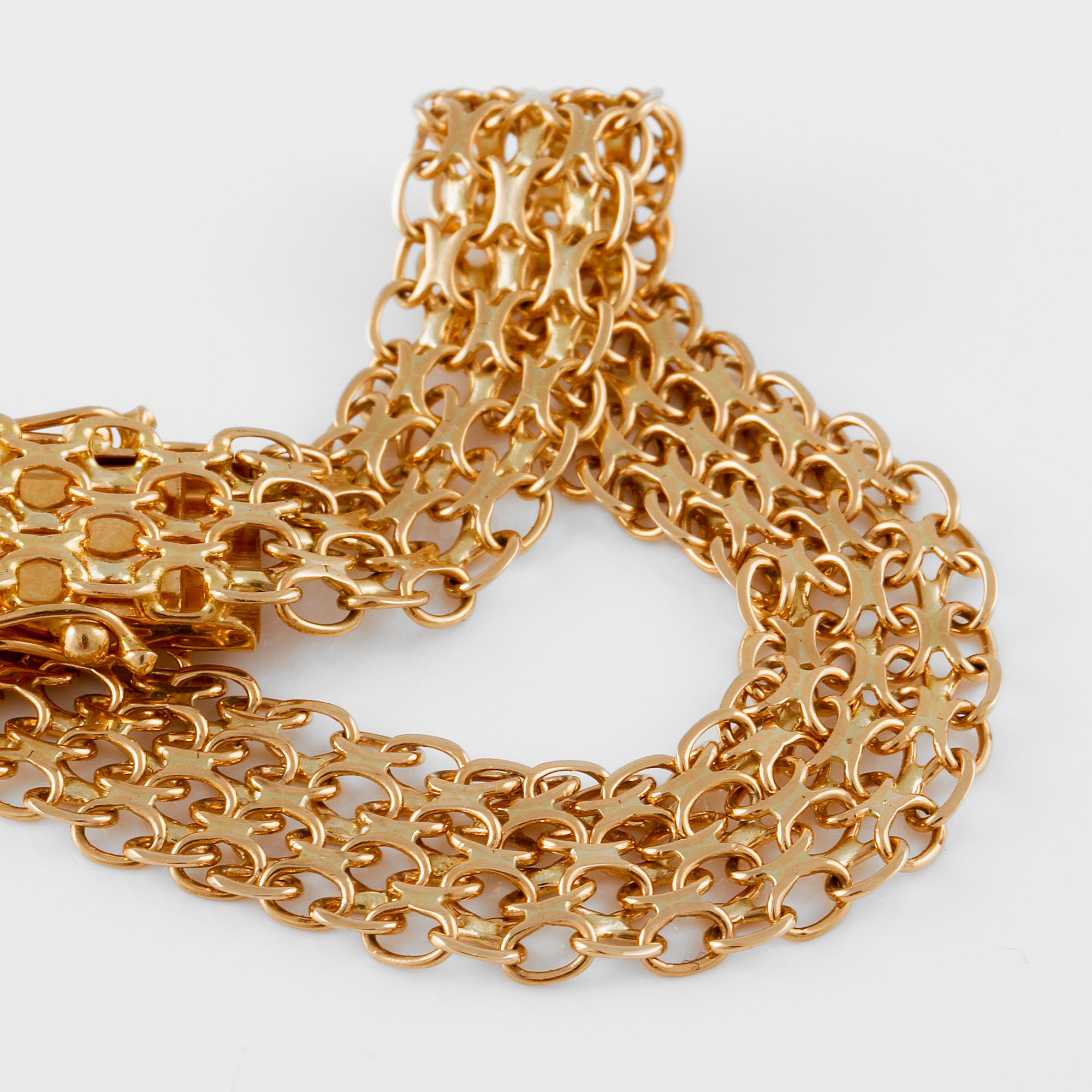 ARMBAND 18K, D Ekström, Falköping, 1981. Vikt 11,2 gram.