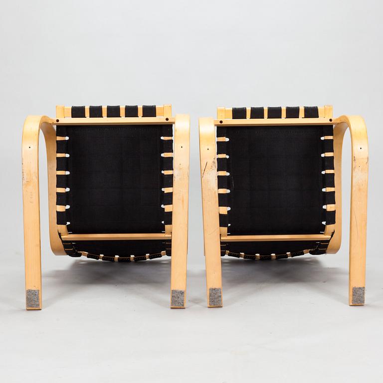 Alvar Aalto, fåtöljer, ett par, modell 406, Artek, 1970-tal.