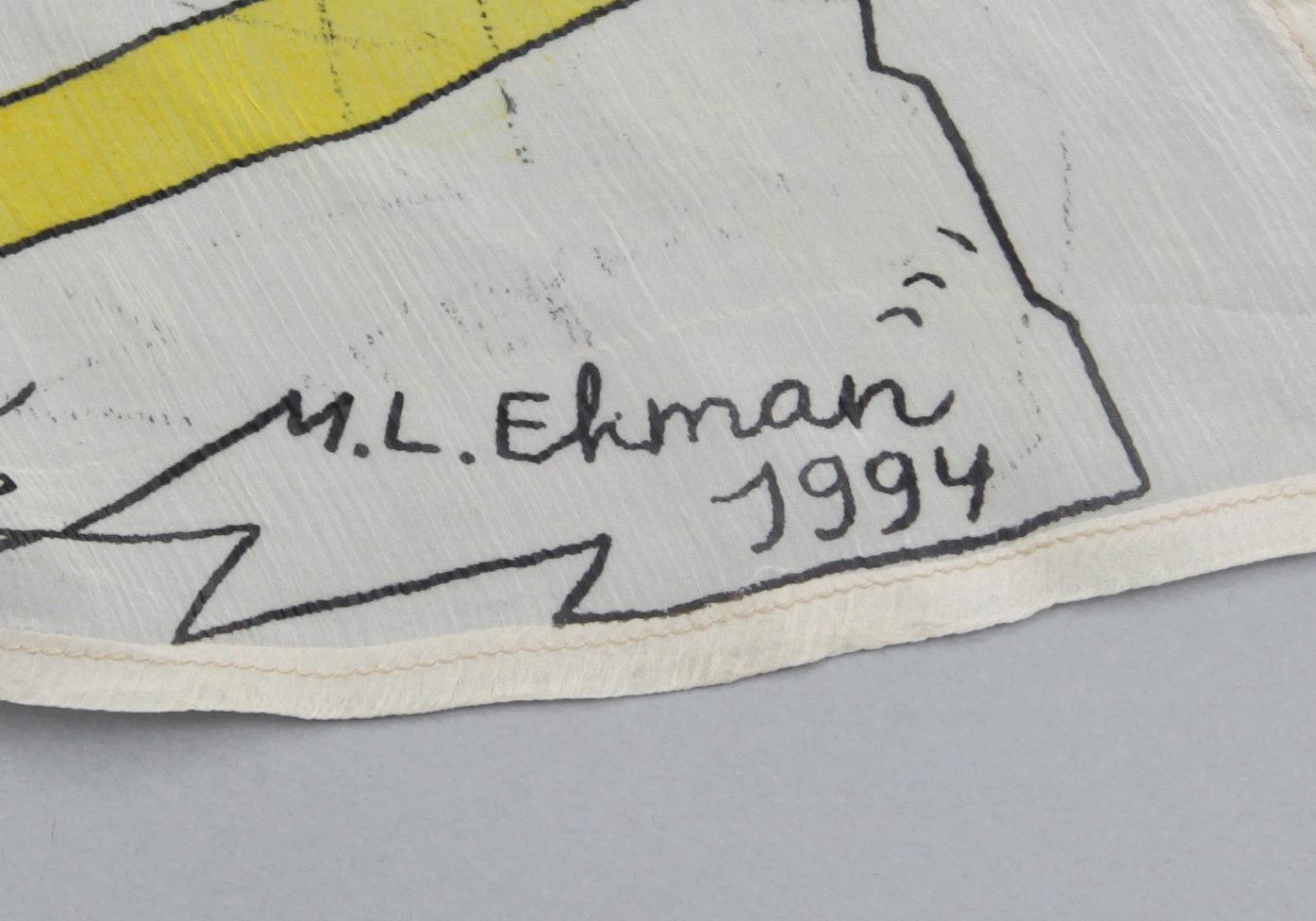 SCARF, Marie-Louise Ekman, Kellerman Art Collection, sign i trycket M.L Ekman 1994.
