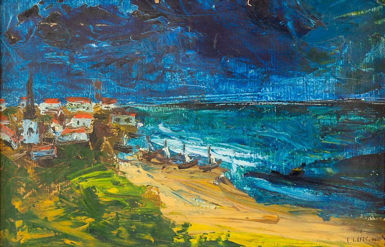 Christer Strömholm, oil on panel, signed and dated -45.