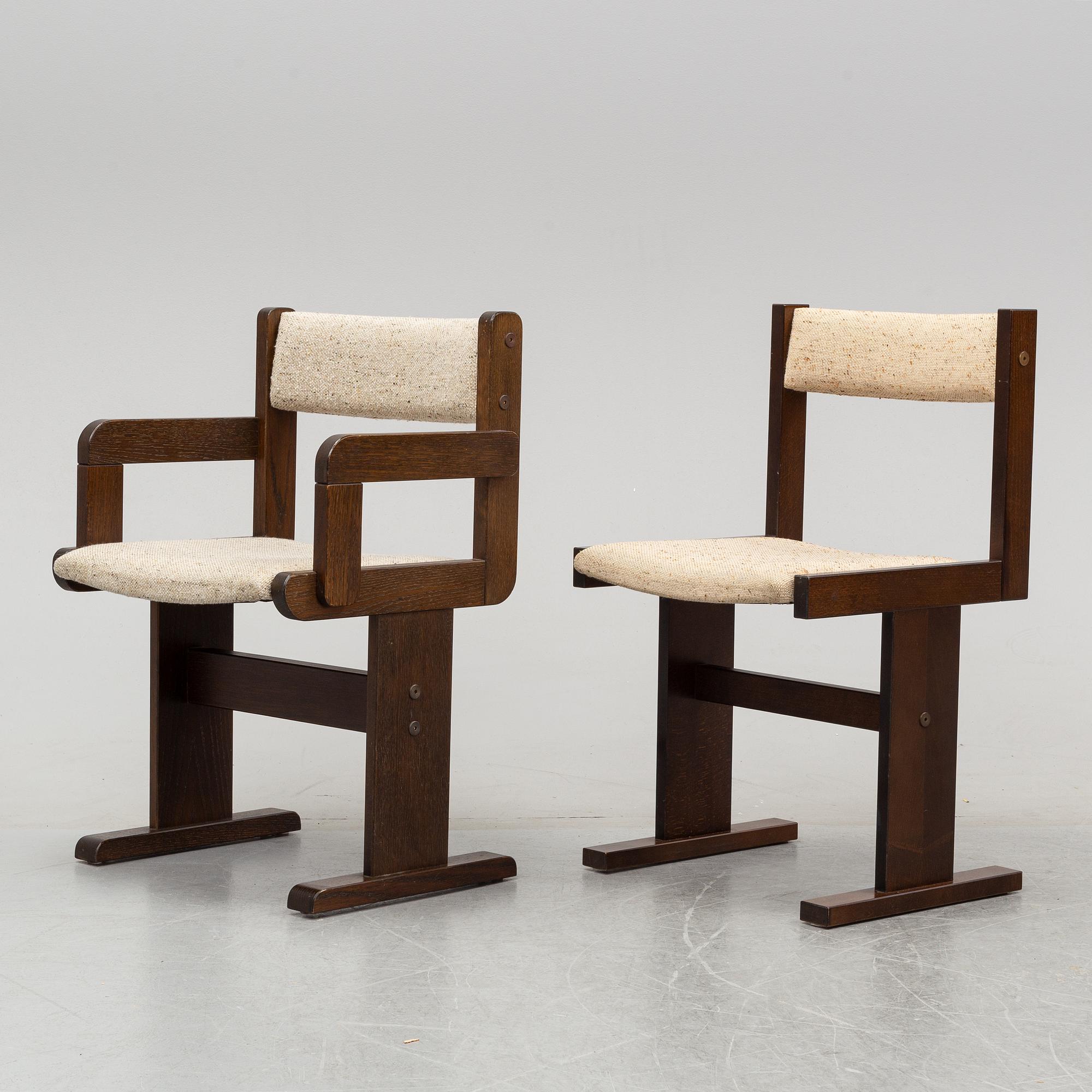 A Danish dining table and eight chairs from Gangsø Møbler A/S, 1960's-70's.