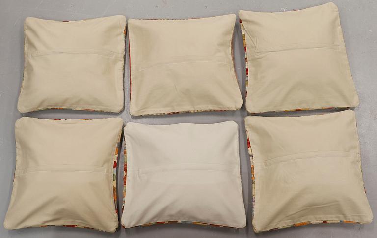 Six kilim cushions, Ca 45 x 45 cm.