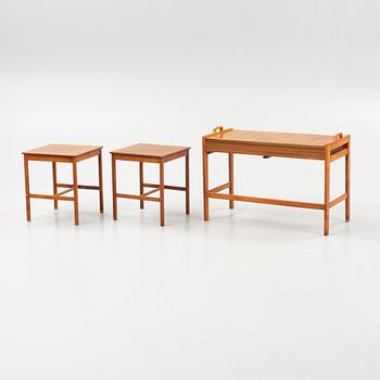 Gunnar Myrstrand & Sven Engström, a nesting table from the 'Ideal' series, AB Skaraborgs Möbelindutri, Sweden, 1950's.