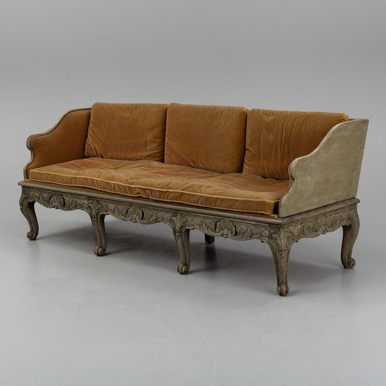 A Swedish Rococo sofa, second half of the 18th century.