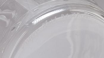 SKÅL med FAT, glas, Edvard Hald, Orrefors, signerad.