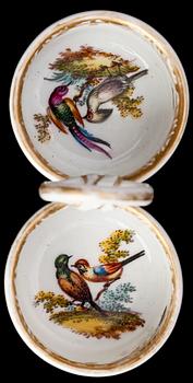 SALTKAR, 4 st, porslin. Meissen 1800-tal.